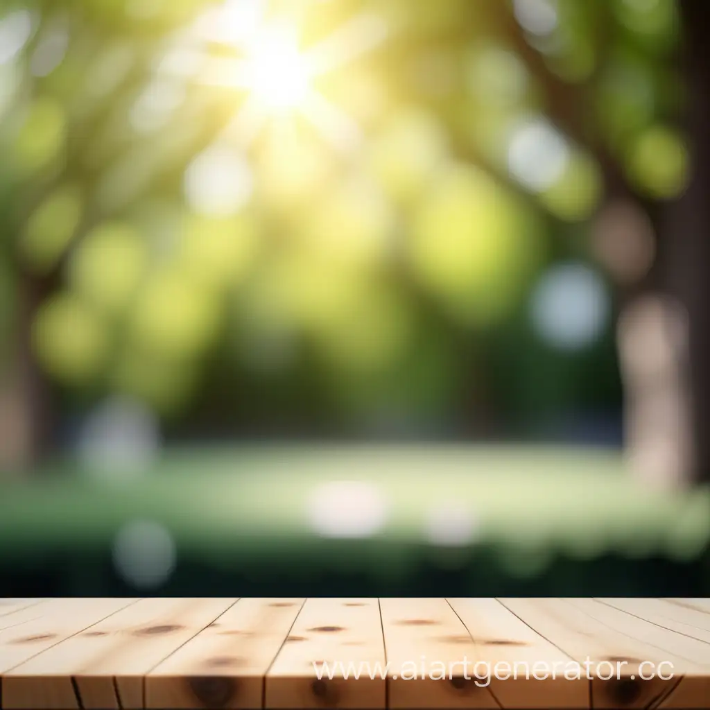 natural background  table with blurring is light