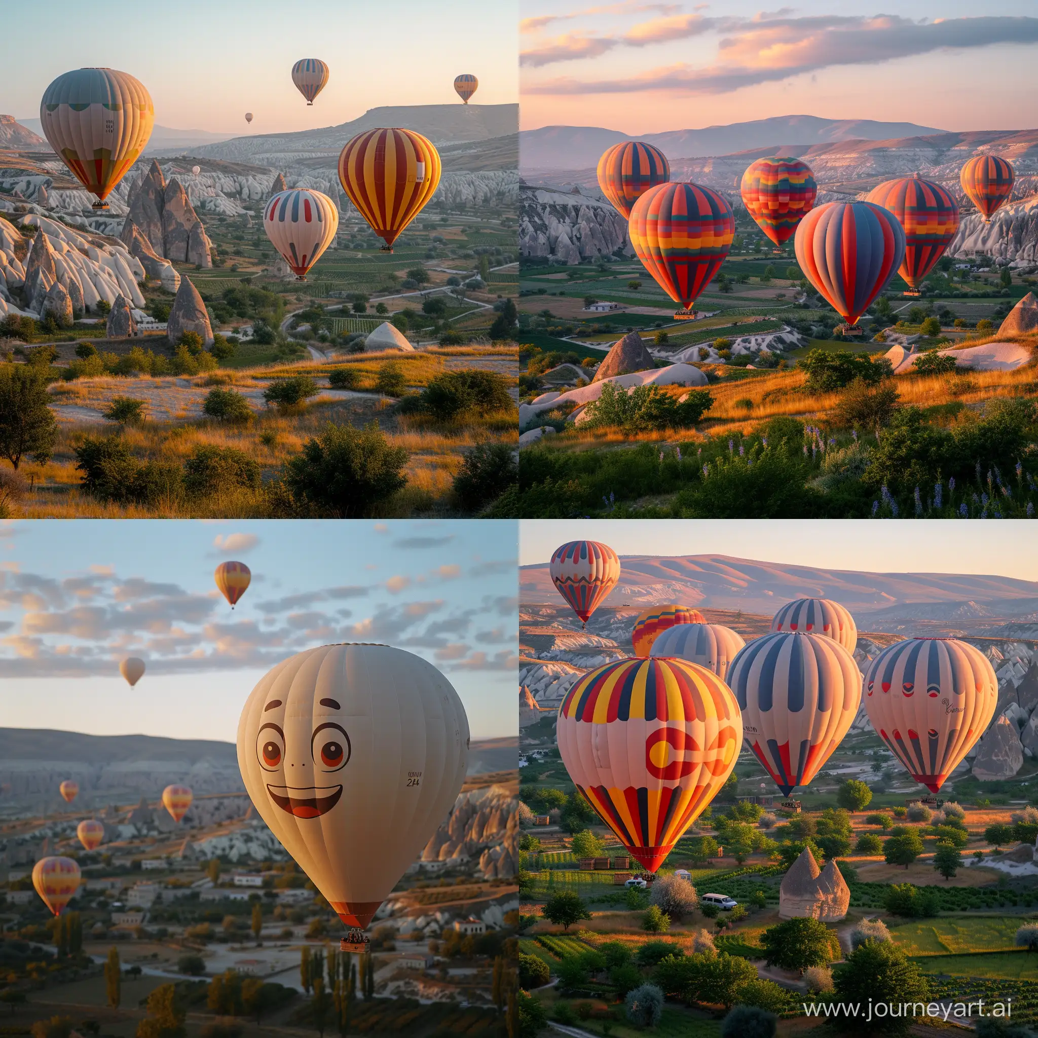 /imagine photorealistic image shot with Sony A6400, 24mm lens, balloons in Cappadocia --style raw --stylize 250 --ar 1:1 --v 6