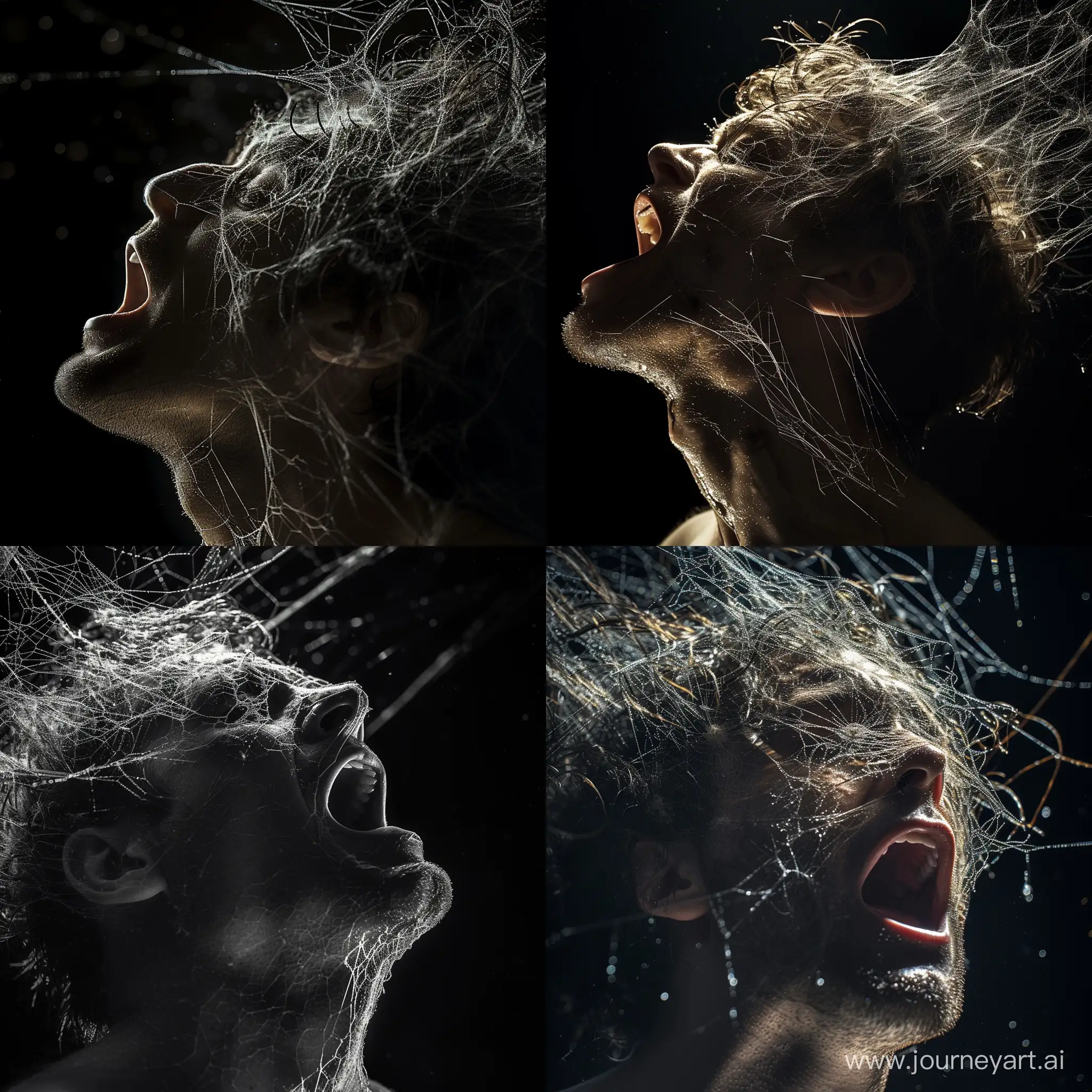 Dramatic-CloseUp-Portrait-of-Unconscious-Man-Covered-in-Cobwebs