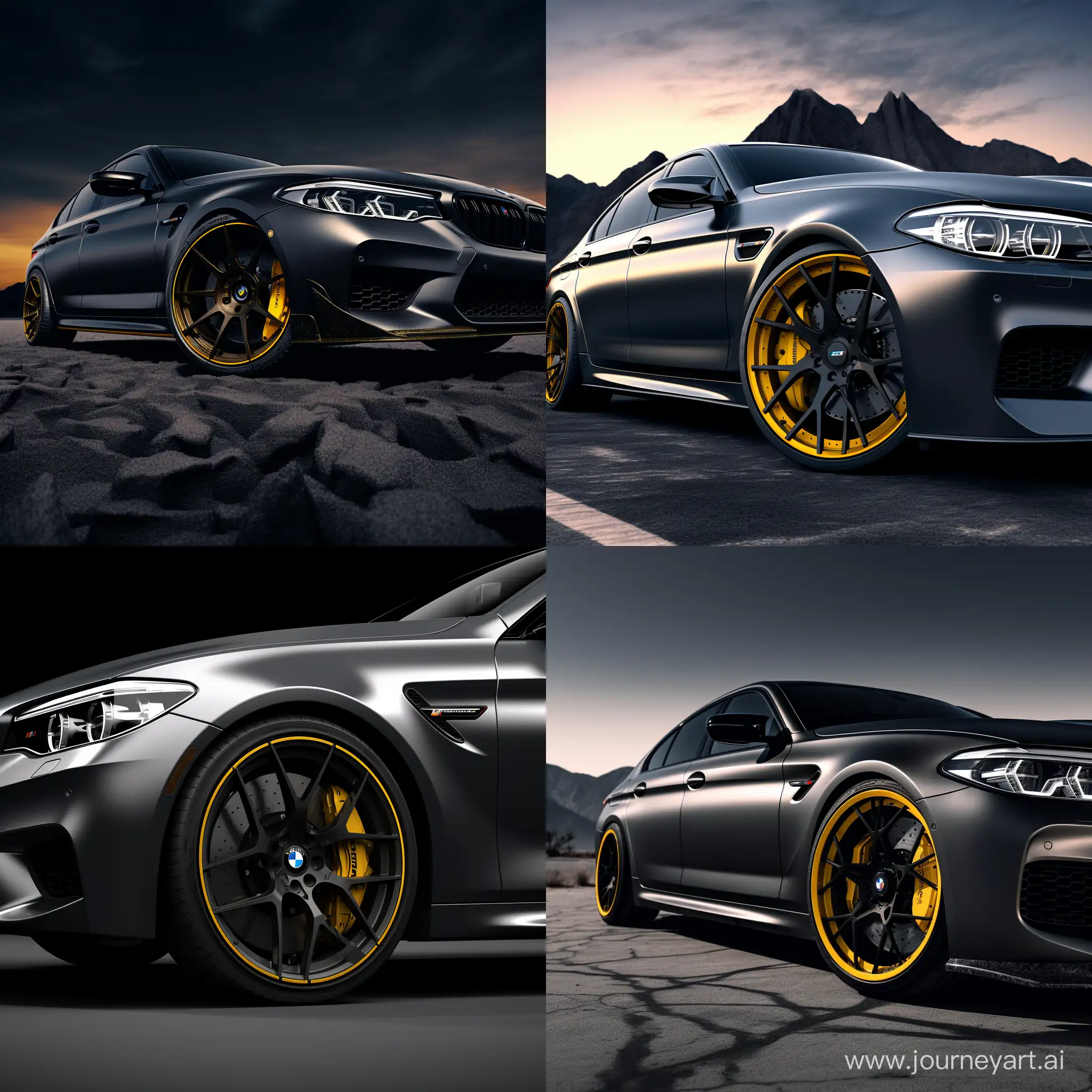 Sleek-Grey-BMW-M5-F90-with-Vibrant-Yellow-Brake-Calipers-in-Realistic-4K