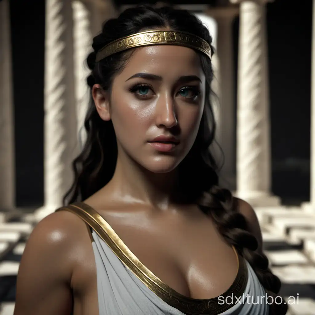 Eva Lovia in Authentic Ancient Greek Attire Realistic Portrait with  Cinematic Flair | SDXL Free Online