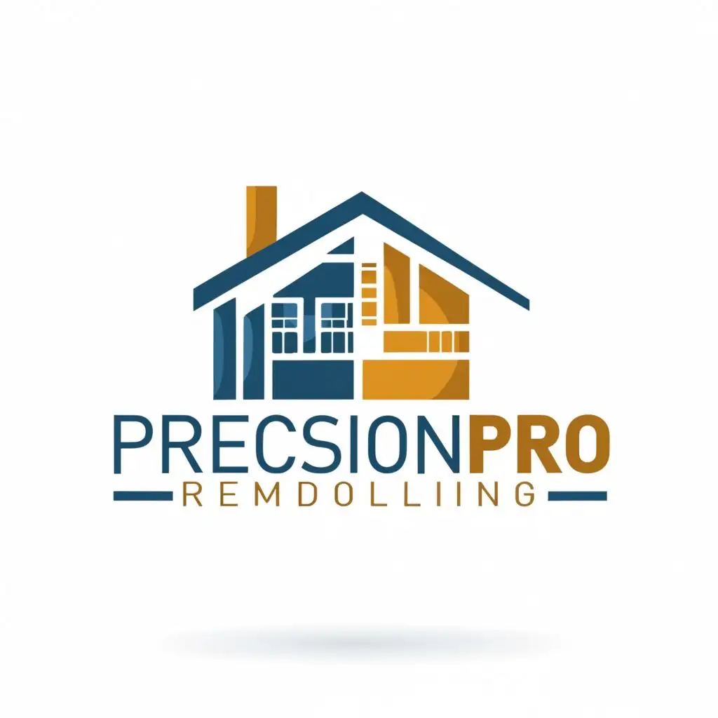 logo, House, with the text "PrecisionPro Remodeling", typography, be used in Construction industry
