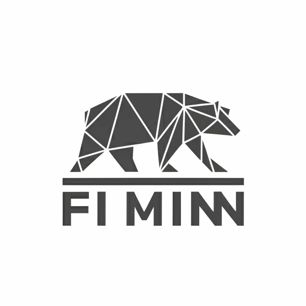 a logo design,with the text "FiMiN", main symbol:bear,complex,be used in Retail industry,clear background