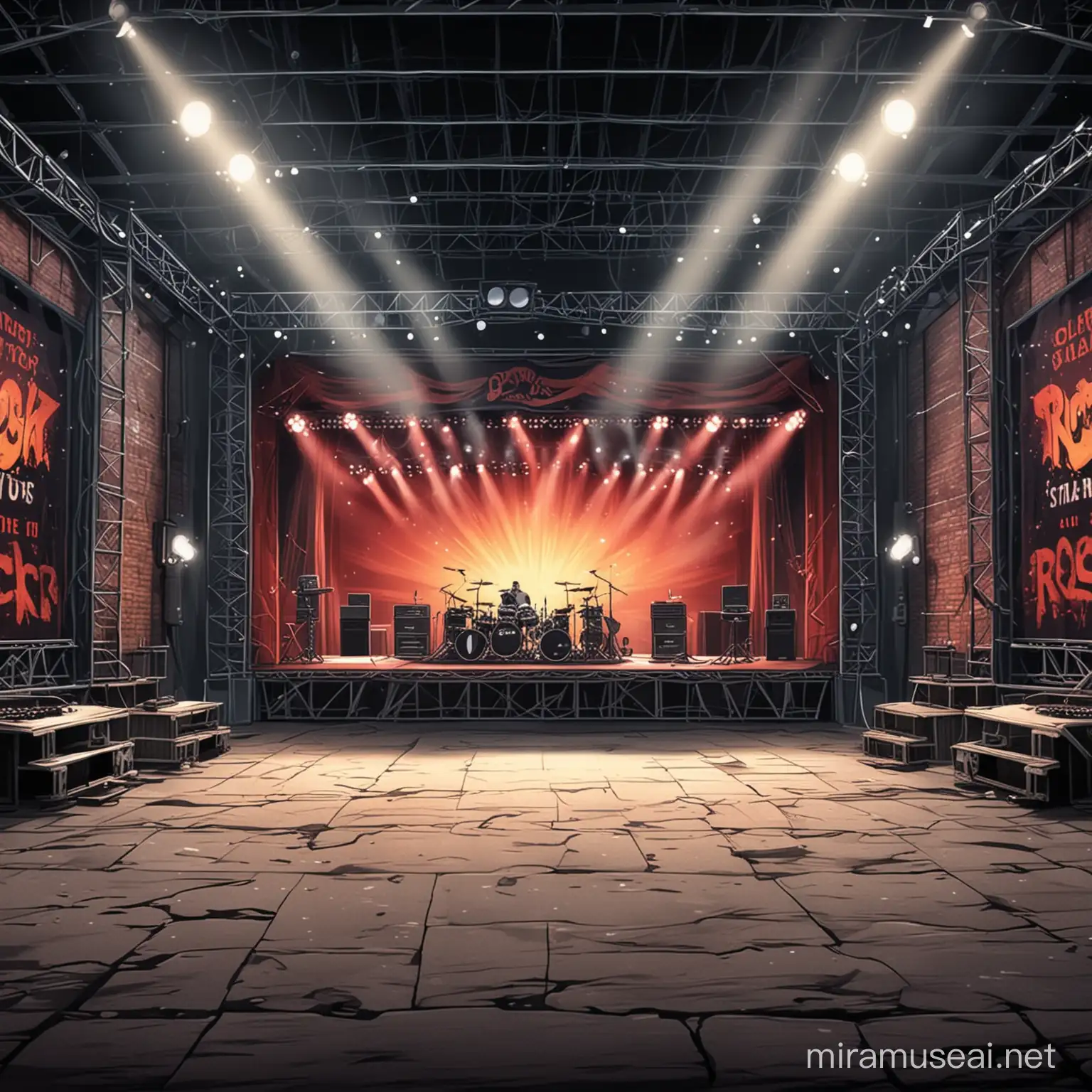 Animated Rock Music Stadium Venue Stage Background