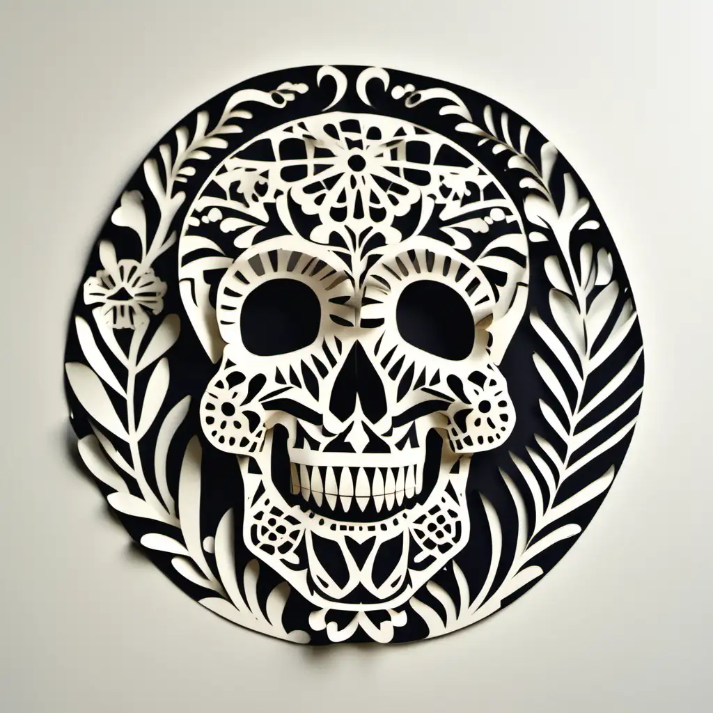 Traditional Mexican Papel Picado Skull Art