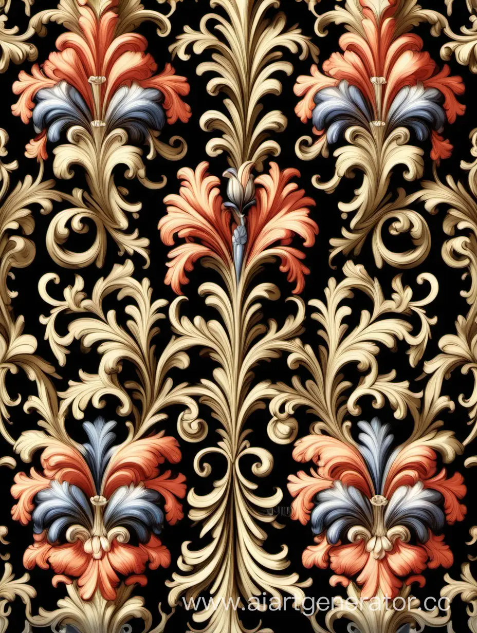 pattern of floral, Baroque  movement, repeating pattern, 