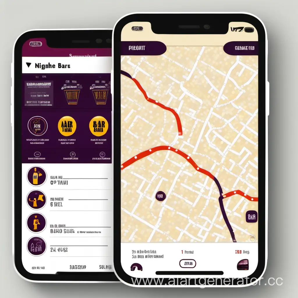 bar hopping smartphone application that has a dashboard for the night that tells you about the route, bars, and other attendees
