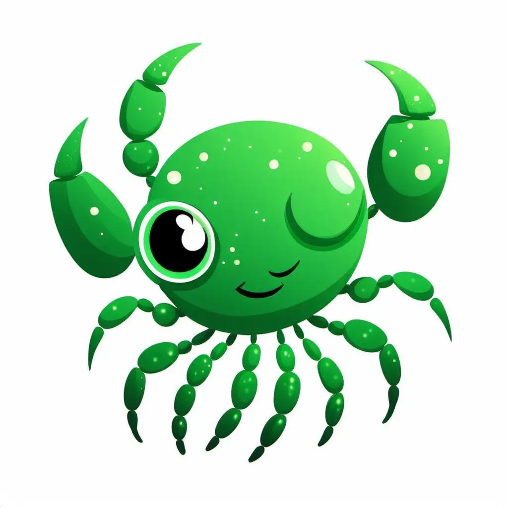 Adorable-Green-Scorpio-Zodiac-Icon-on-Clean-White-Background