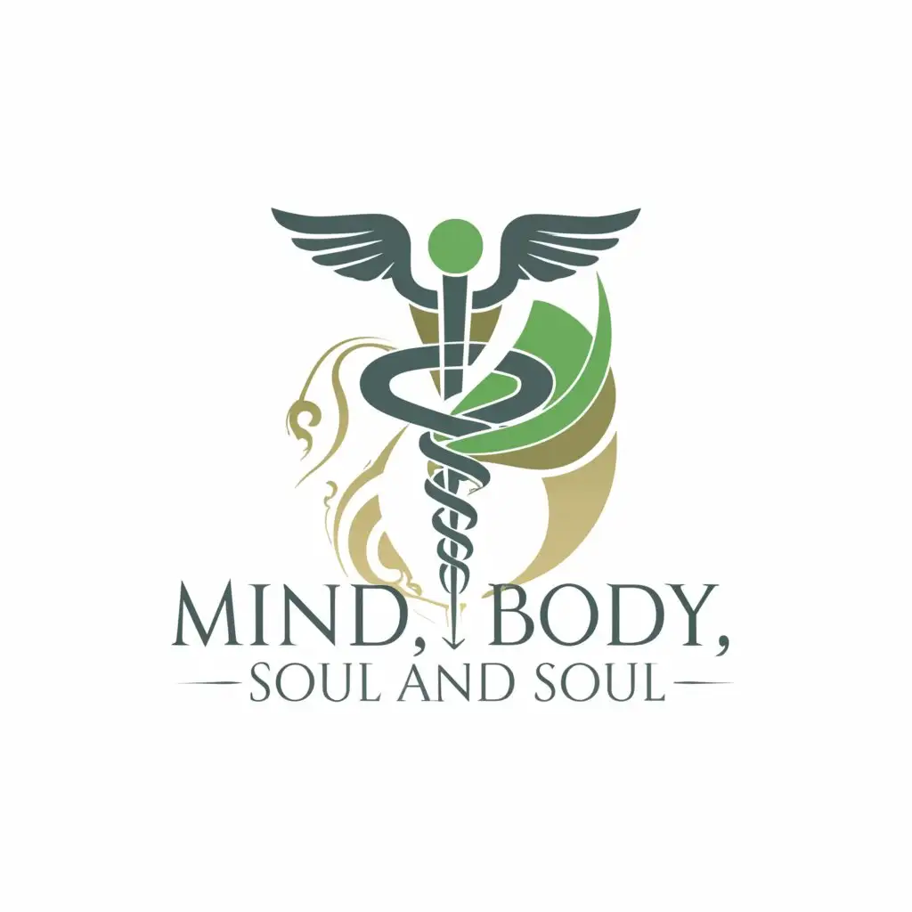 a logo design, with the text 'mind body and soul', main symbol: CADUCEUS, mental and spiritual health, Moderate, be used in Medical spiritual health industry, clear background
