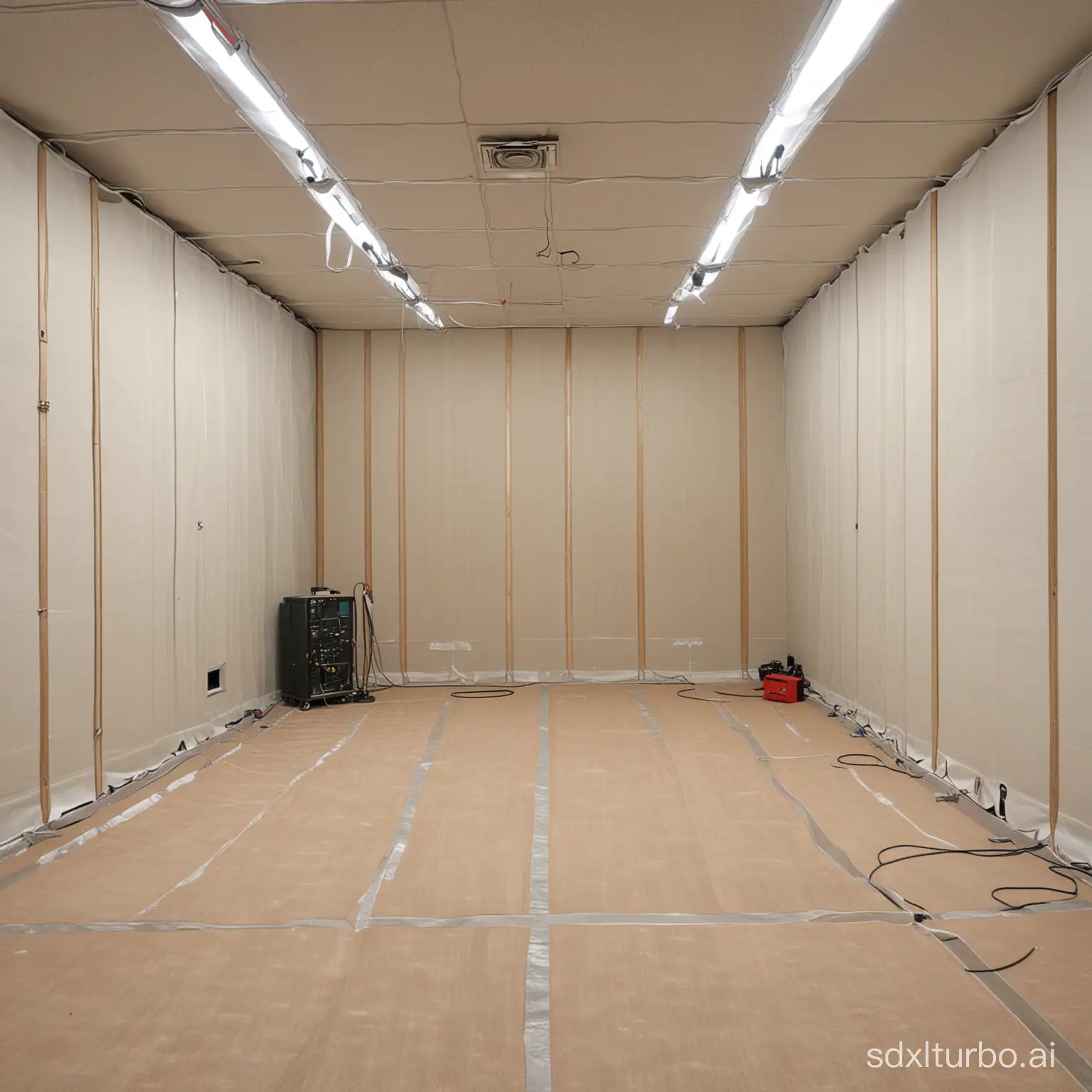 Reverberation room sound insulation test