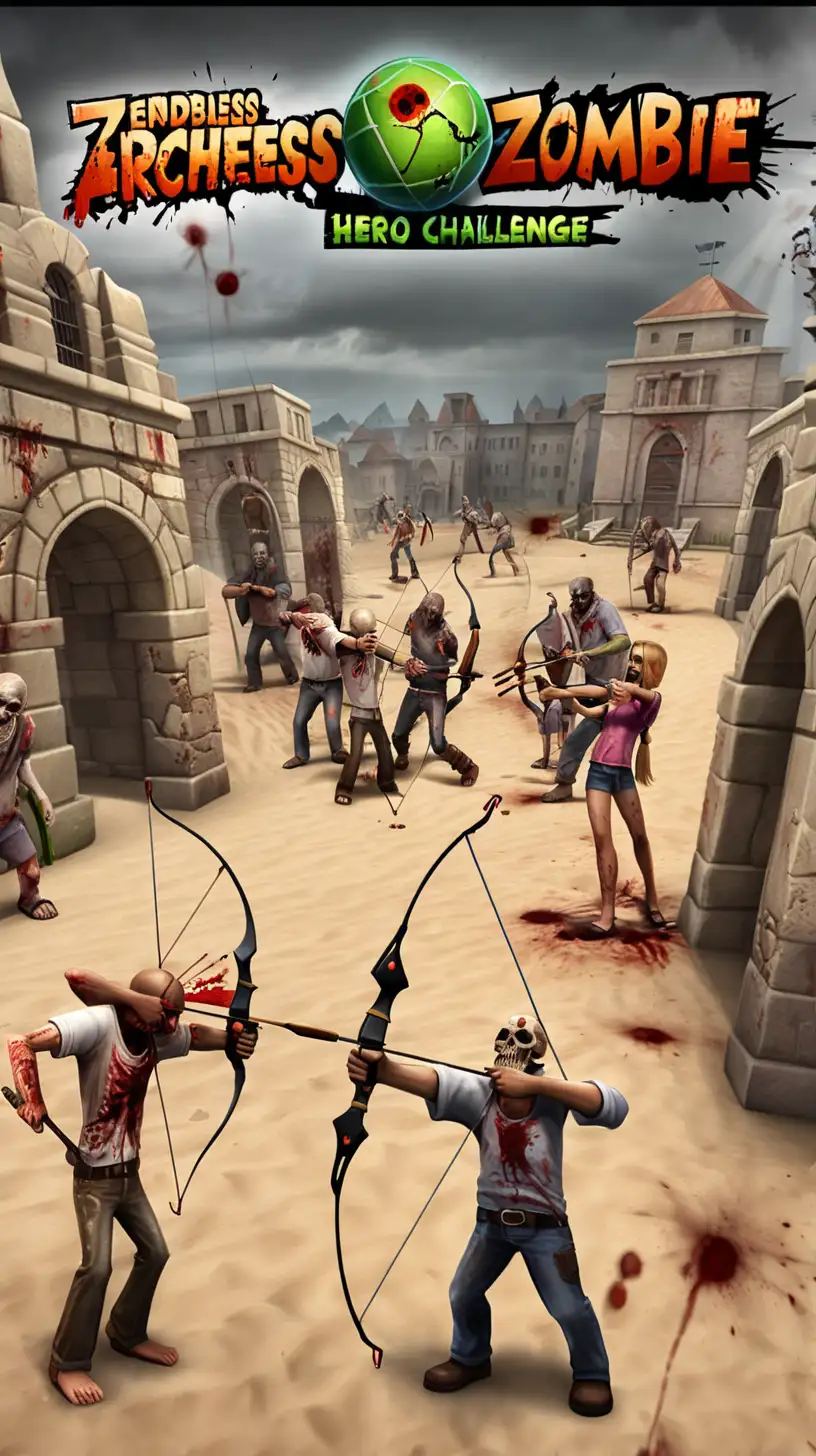Intense Archery Battle Against Zombies