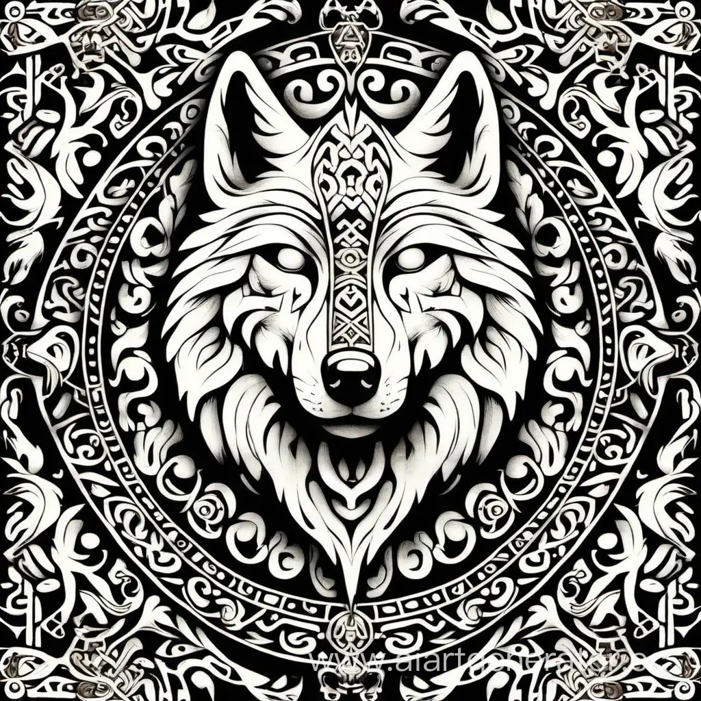 Majestic-Slavic-White-Wolf-with-Intricate-Patterns