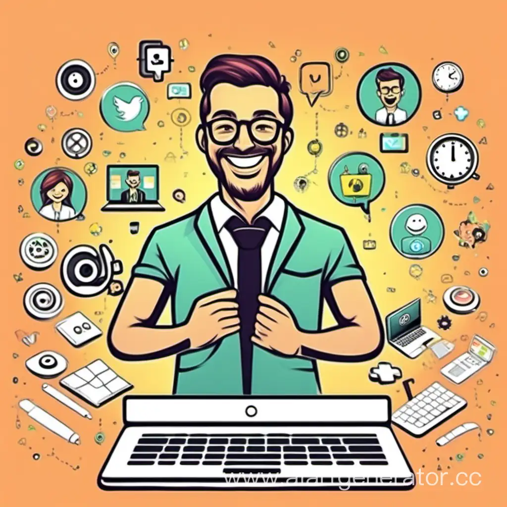 Smiling-Social-Media-Manager-Engaged-in-Work