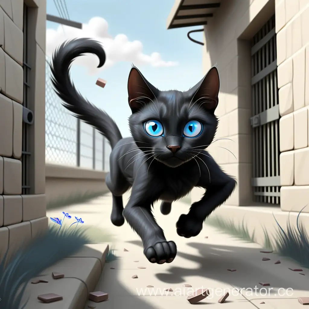 Black-Cat-with-Blue-Eyes-Escapes-from-Prison