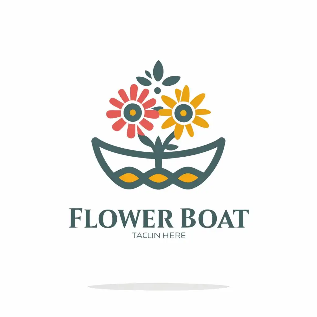 a logo design,with the text "flower boat", main symbol:symbol creative boat,Moderate,be used in Education industry,clear background