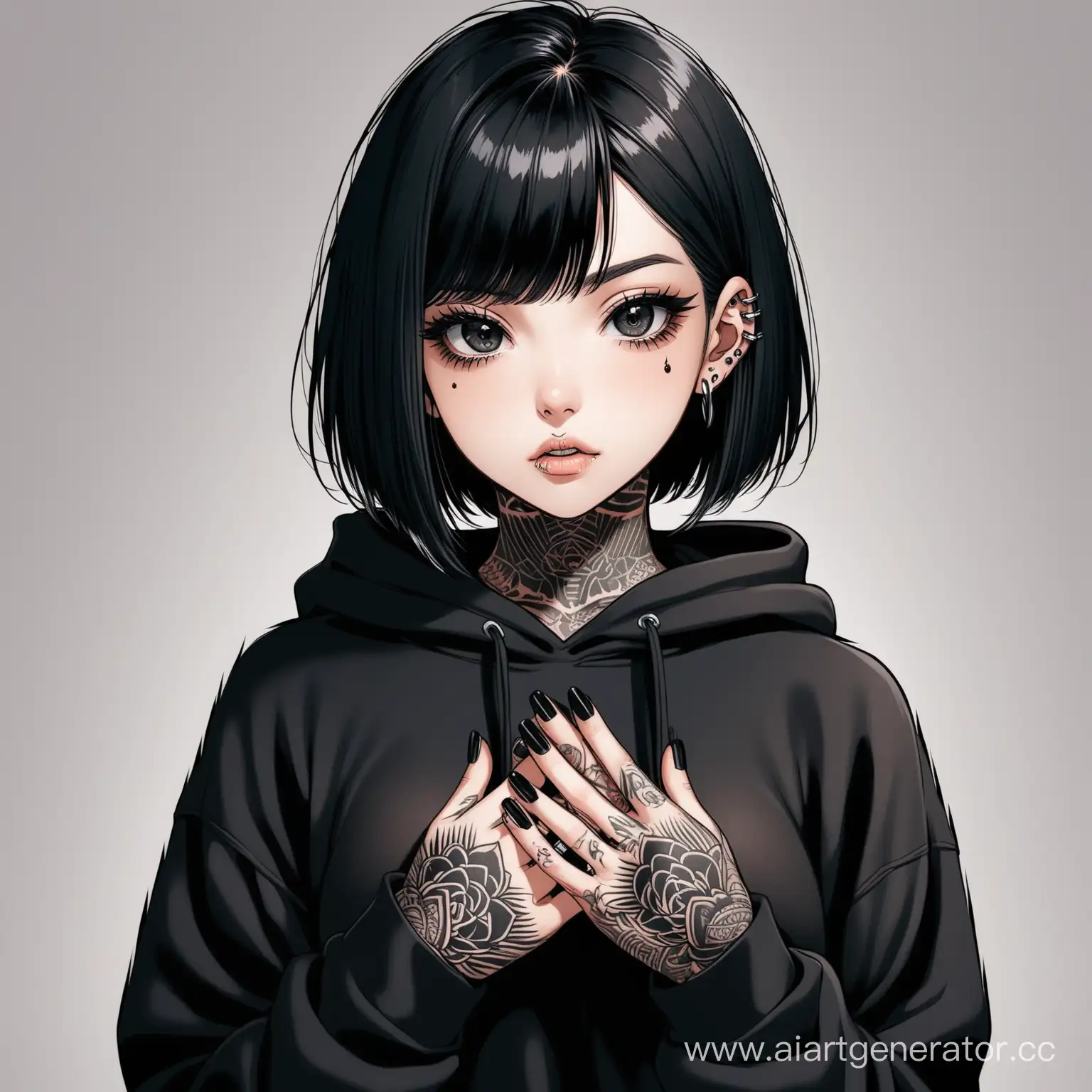 Young-Woman-with-Piercings-and-Tattoos-in-Black-Hoodie