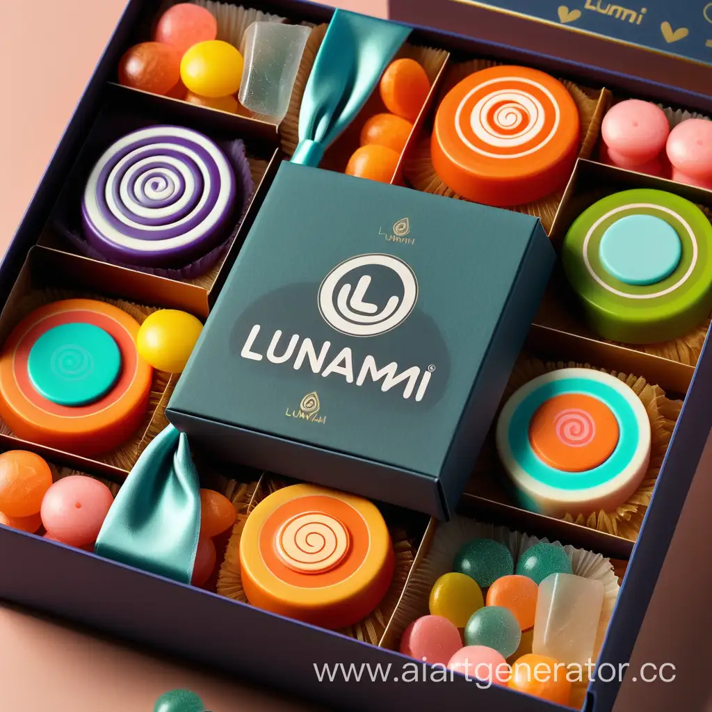 Подарочная коробка с конфетами  с логотипом LunaMi