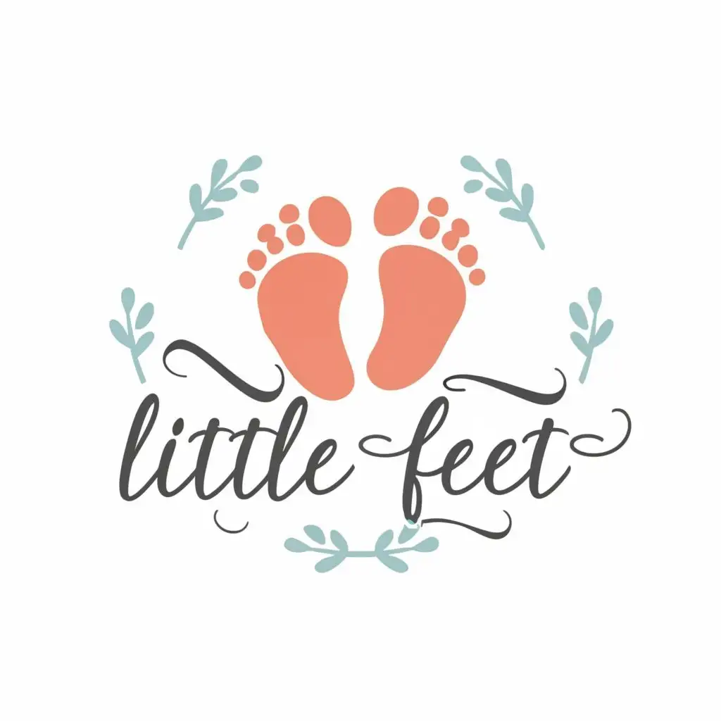 logo, baby's feet, with the text "Little feet", typography, be used in Beauty Spa industry
