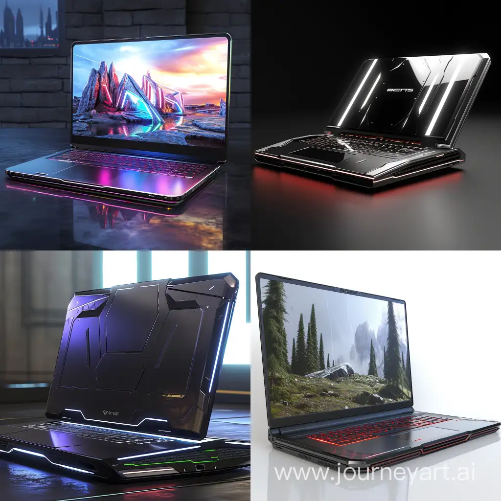 Futuristic laptop, with impact-resistant protection, unreal engine 5, high detail, high resolution, 4K, 8K