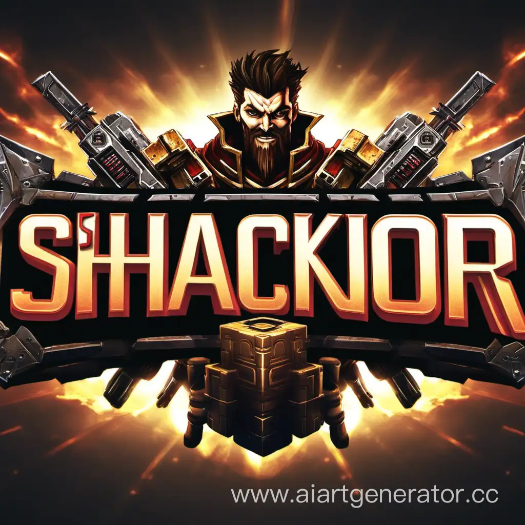 банер для  геймерского 
ютуб канала с названием Shackor