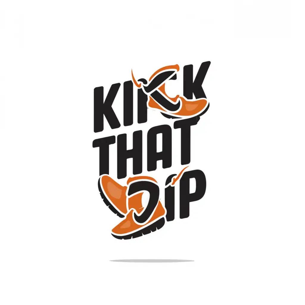 a logo design,with the text "kick that drip", main symbol:shoes,Minimalistic,be used in Sports Fitness industry,clear background