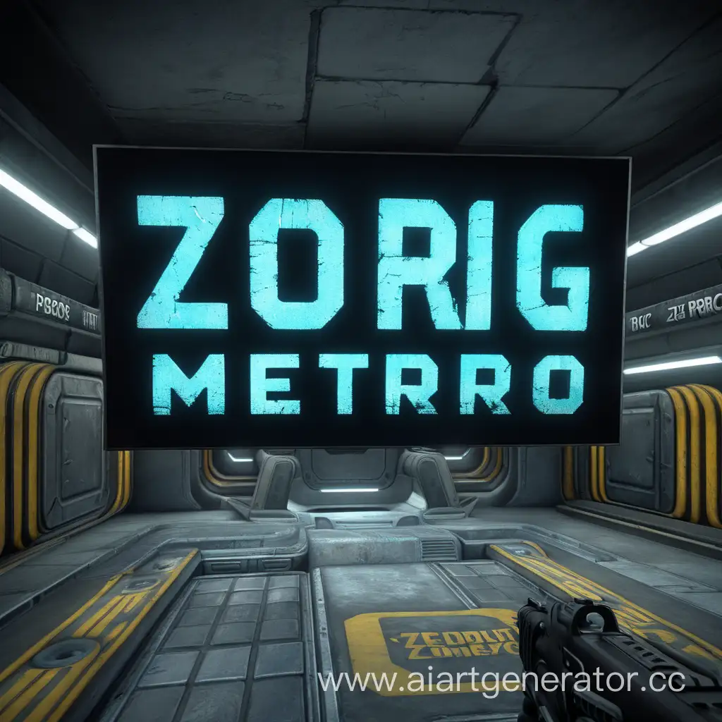 Нарисуй красивую хорошо видную надпись "ZORG metro" на фоне игры пабг в размерах 1:1 в HD качестве с объёмными деталями