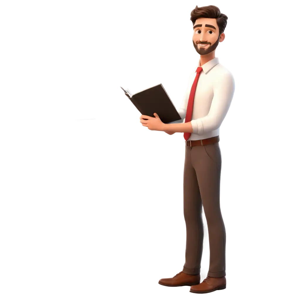 cartoon male teacher