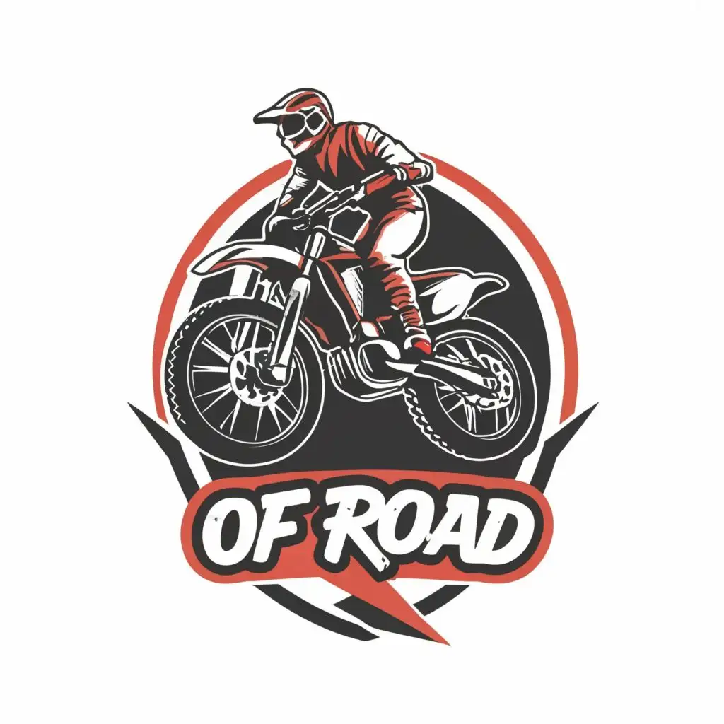 logo, only stunt biker. nothing in the background, with the text "OFROAD", typography, be used in Clothing Industry