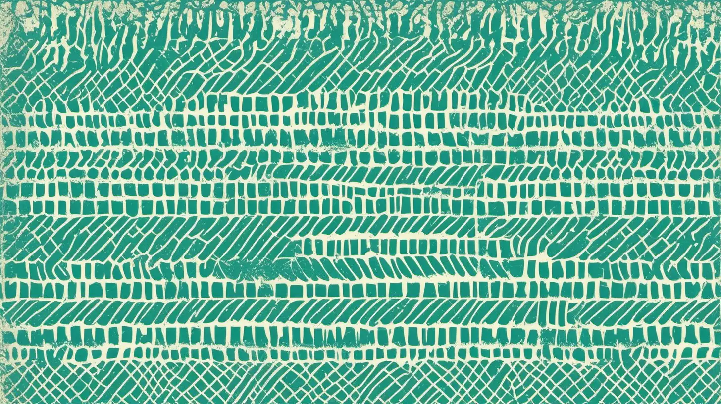 Teal Block Print Style Abstract Background