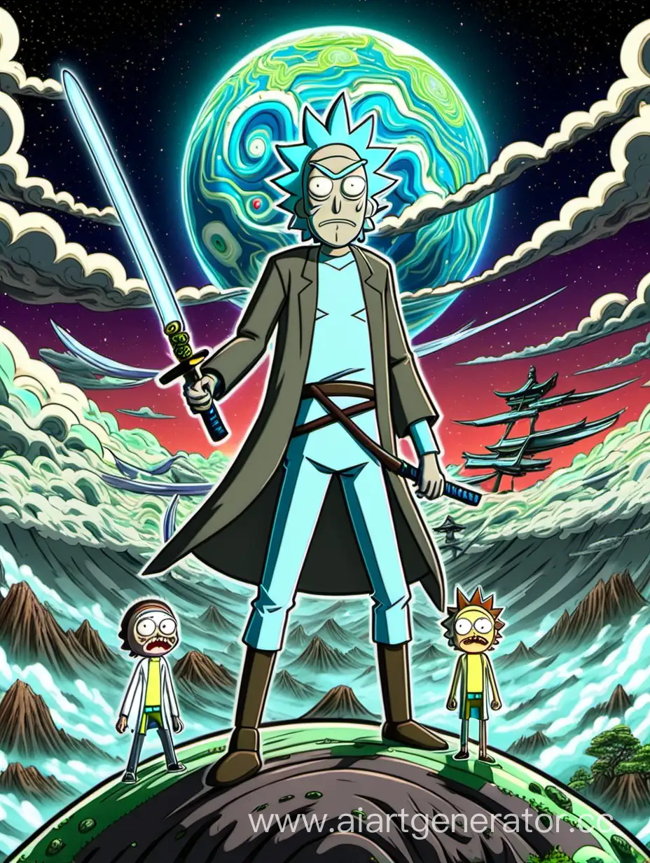 Rick-and-Morty-Samurai-Adventure-on-an-Alien-Planet