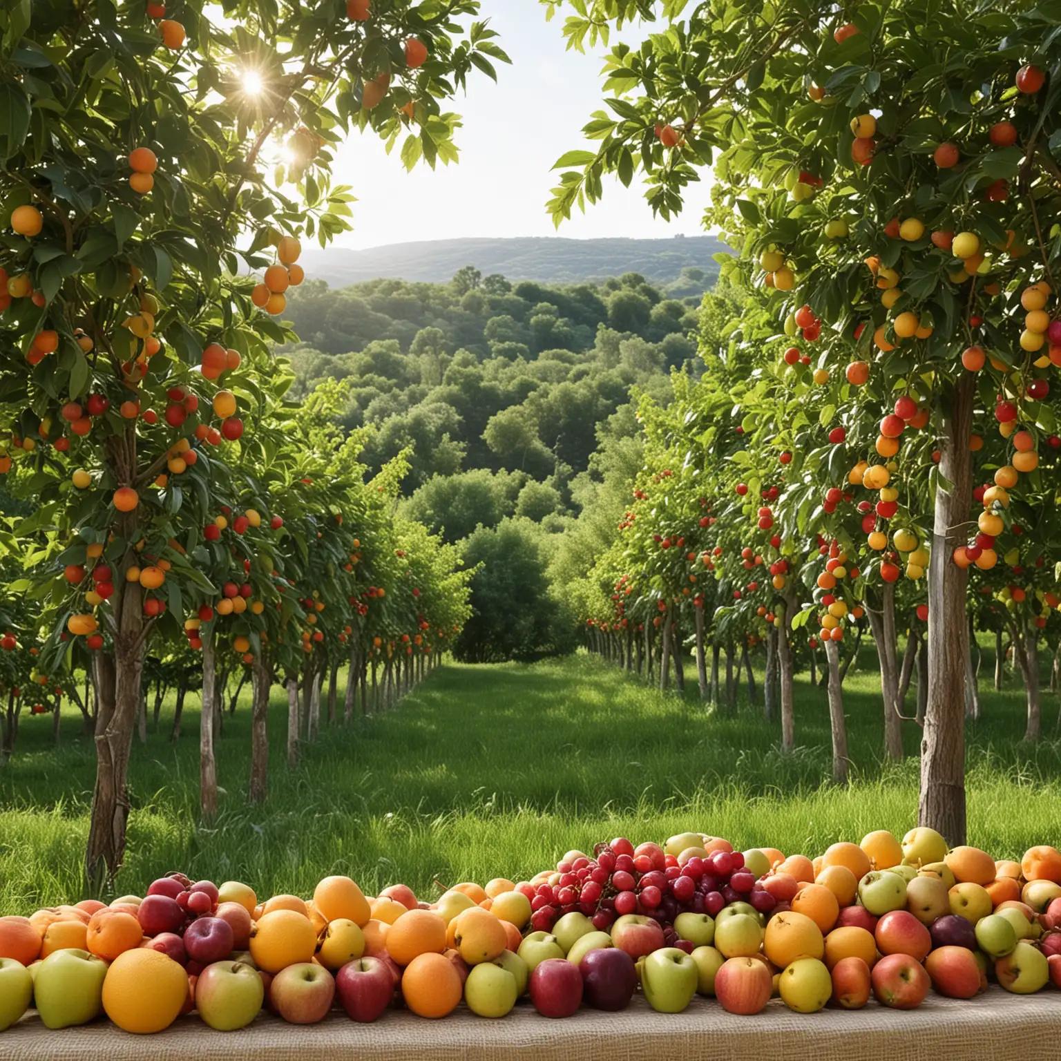 Tranquil Fruit Orchard Scene