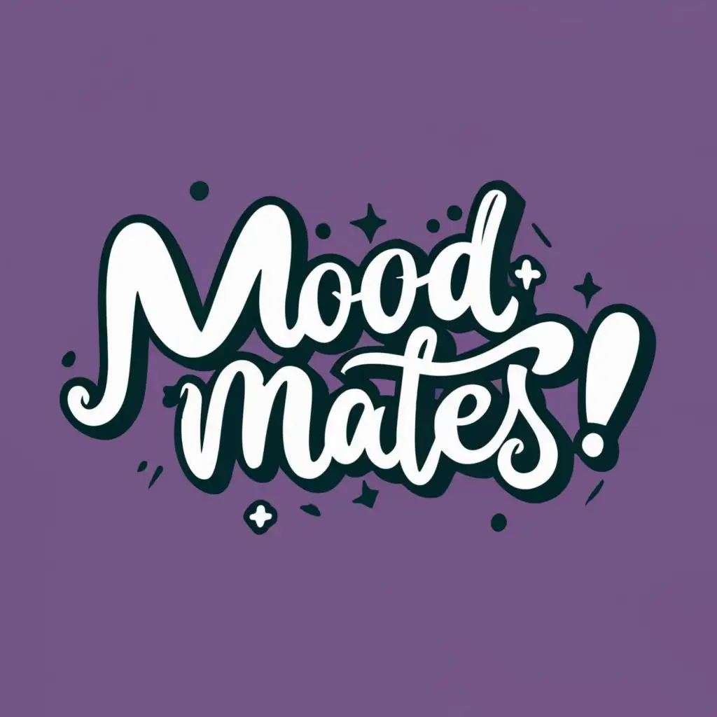 logo, Cartoon, with the text "Mood Mates", typography