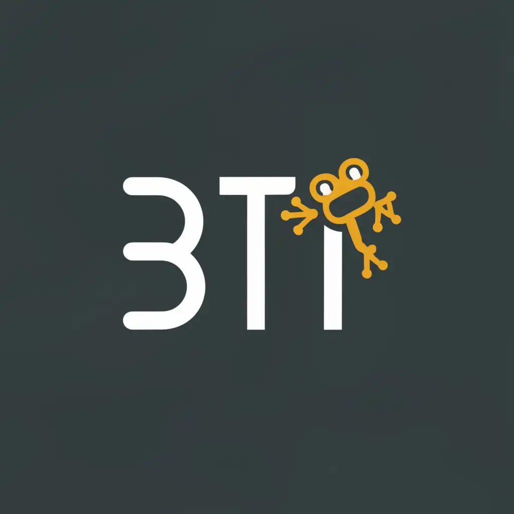 a logo design,with the text "BTI", main symbol:frog,Moderate,be used in Entertainment industry,clear background