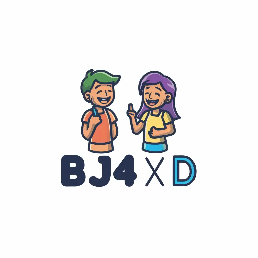 a logo design,with the text 'bj4xd', main symbol:Girls Chat with Boys,Moderate,clear background