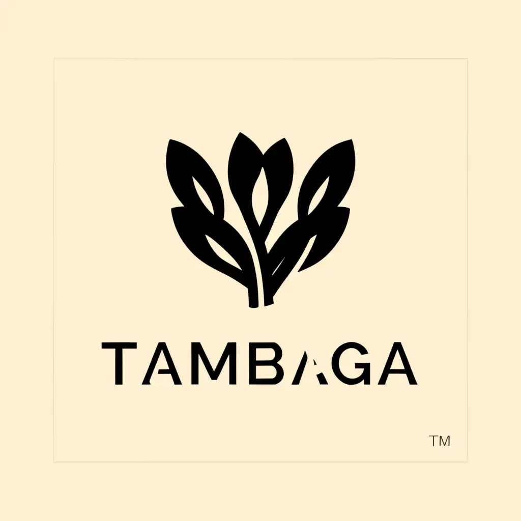 a logo design,with the text "TAMBAGA", main symbol:Black lemongrass leaves,Moderate,be used in Home Family industry,clear background