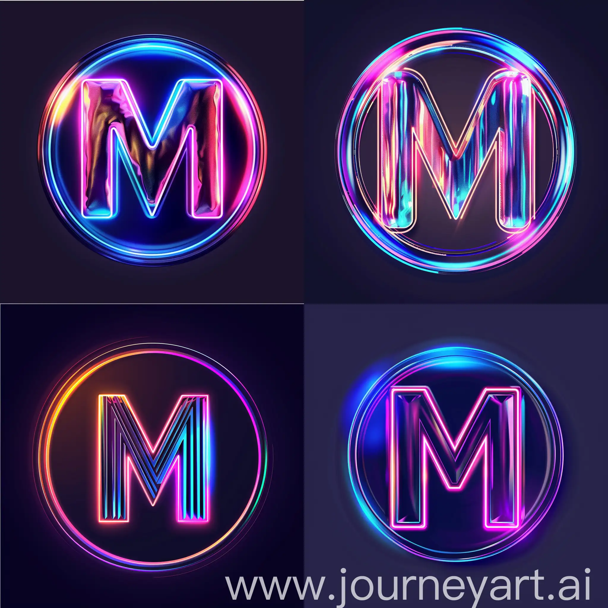 Neon-Futuristic-Letter-M-Logo-Design