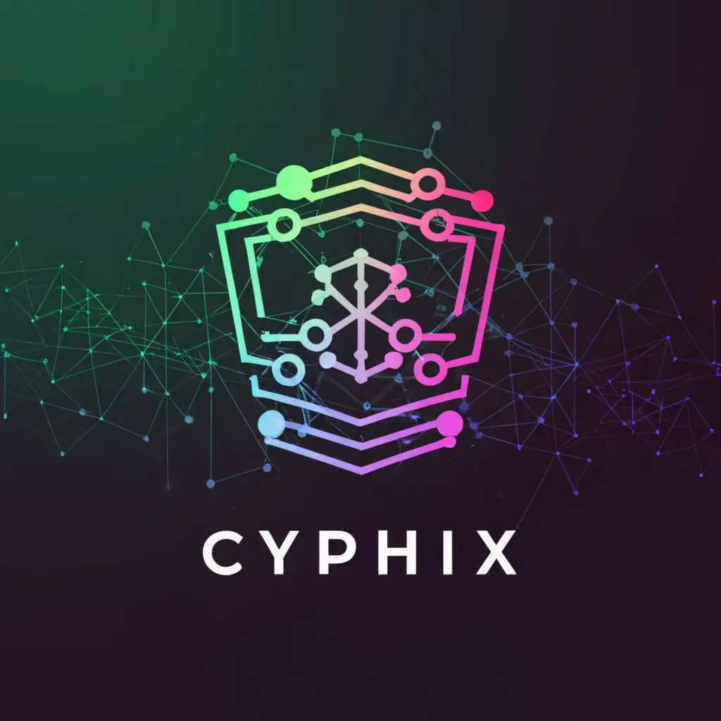 a logo design,with the text "Cyphix", main symbol:Make a logo that looks like a shield but make it "cryptic". The logo should represent a cryptocurrency that focuses on security.
Make it modern, clean, and high-technology looking,,Moderate,be used in Technology industry,clear background