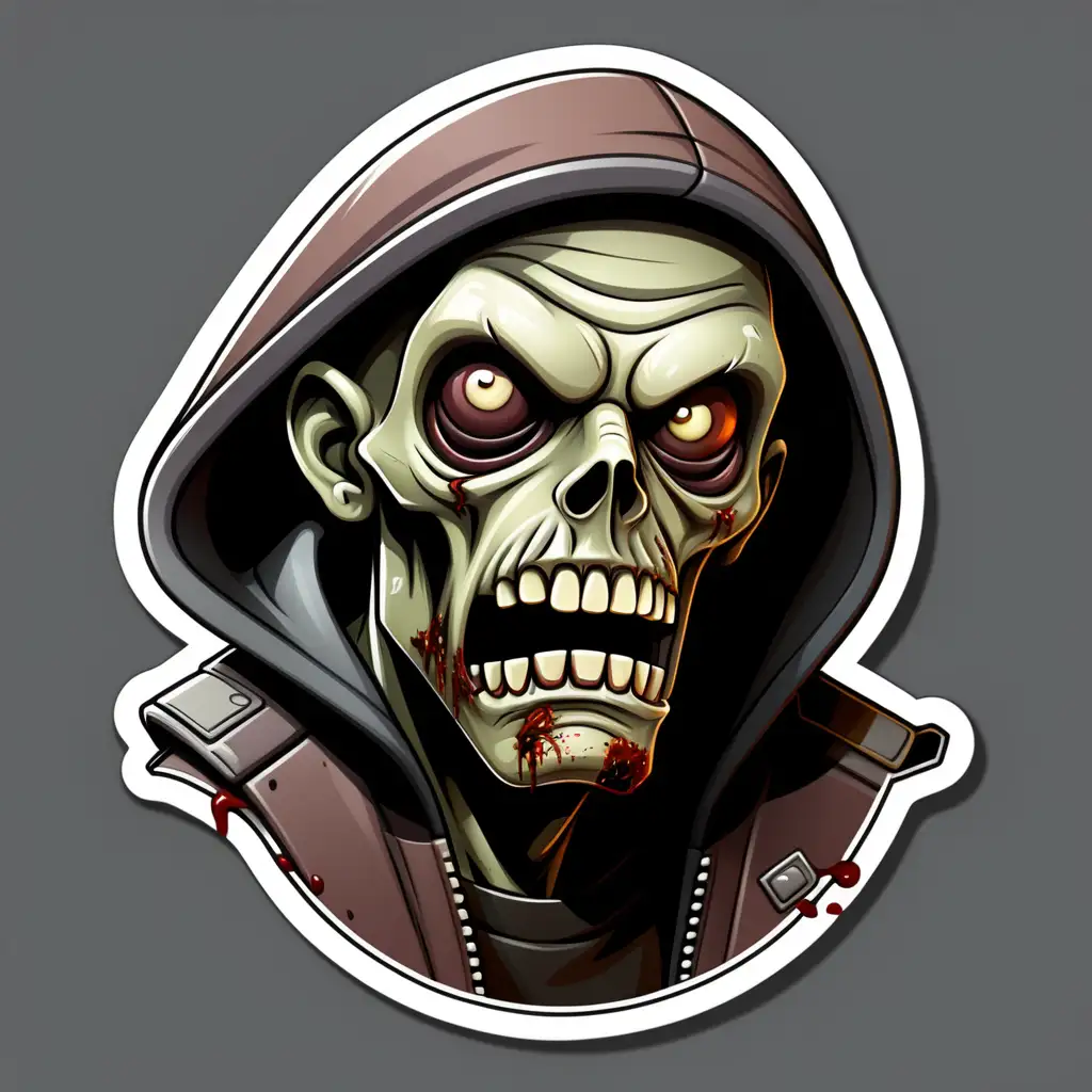 Hooded UK Roadman Zombie Sticker Icon