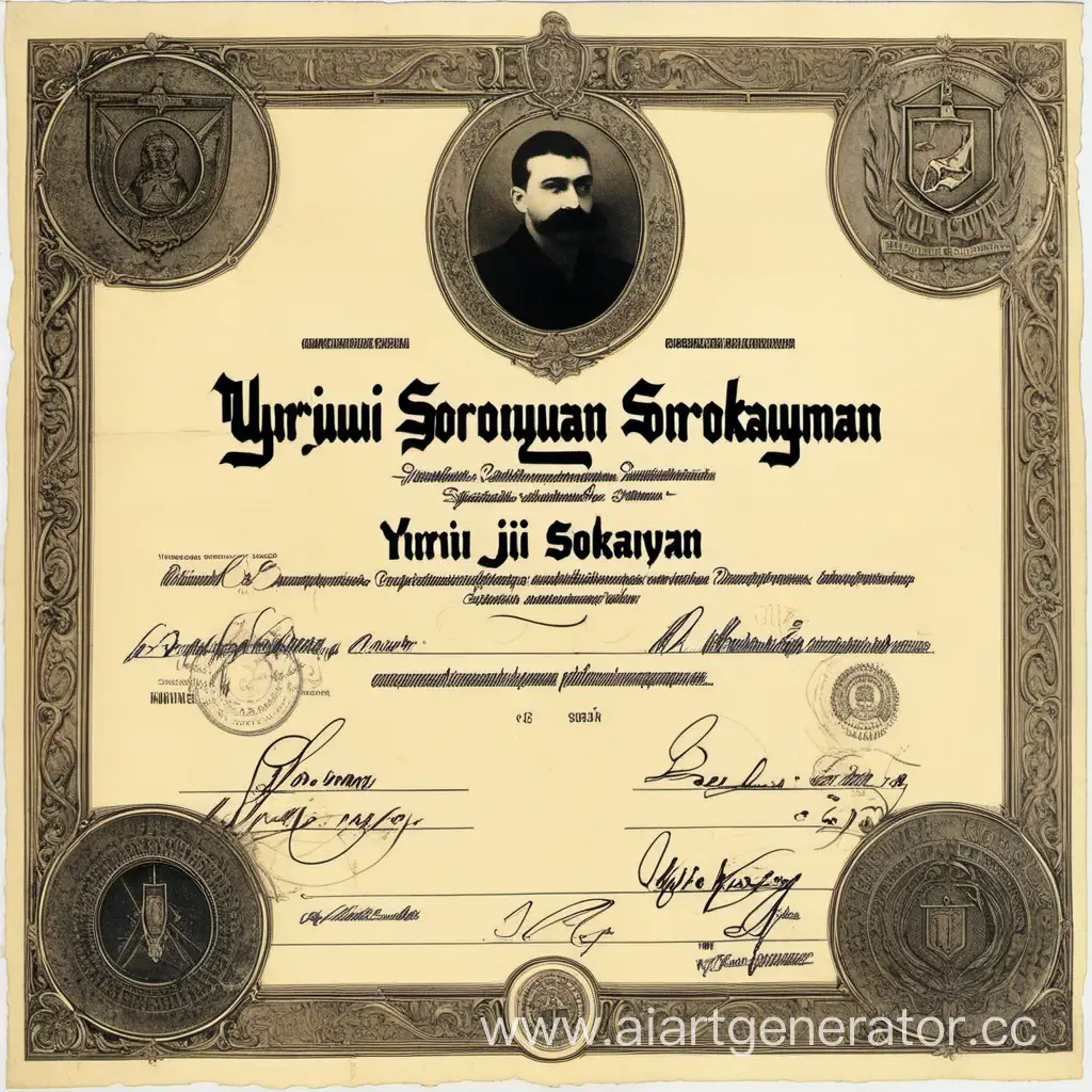 Custom-Diploma-Featuring-Yurij-Sorokyan-for-a-Distinctive-Achievement