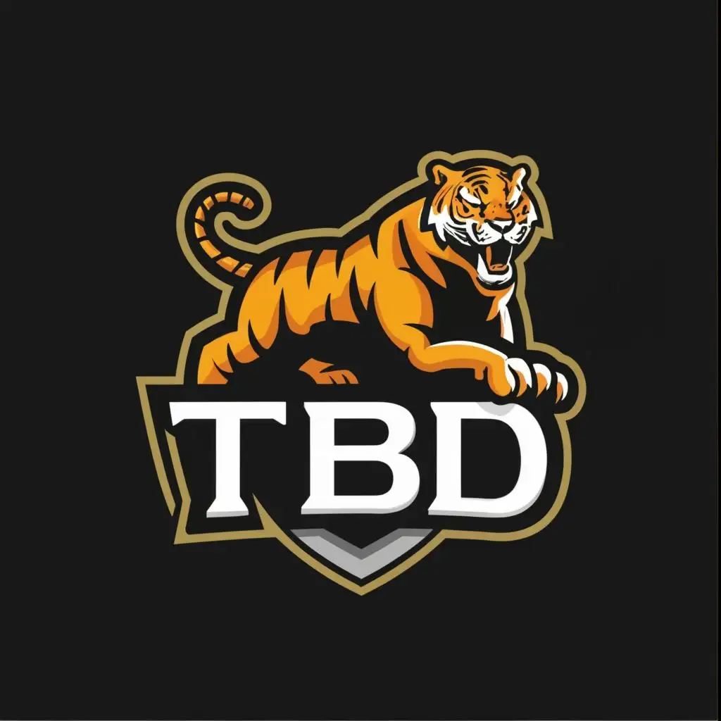 a logo design,with the text "TBD", main symbol:Tiger,Moderate,be used in Sports Fitness industry,clear background