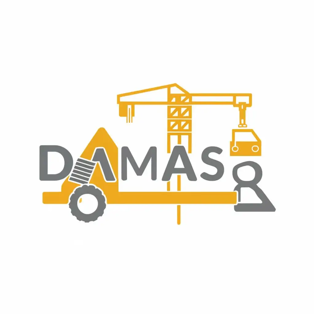 logo, alphabets and construction material, with the text "damasa", typography, be used in Construction industry