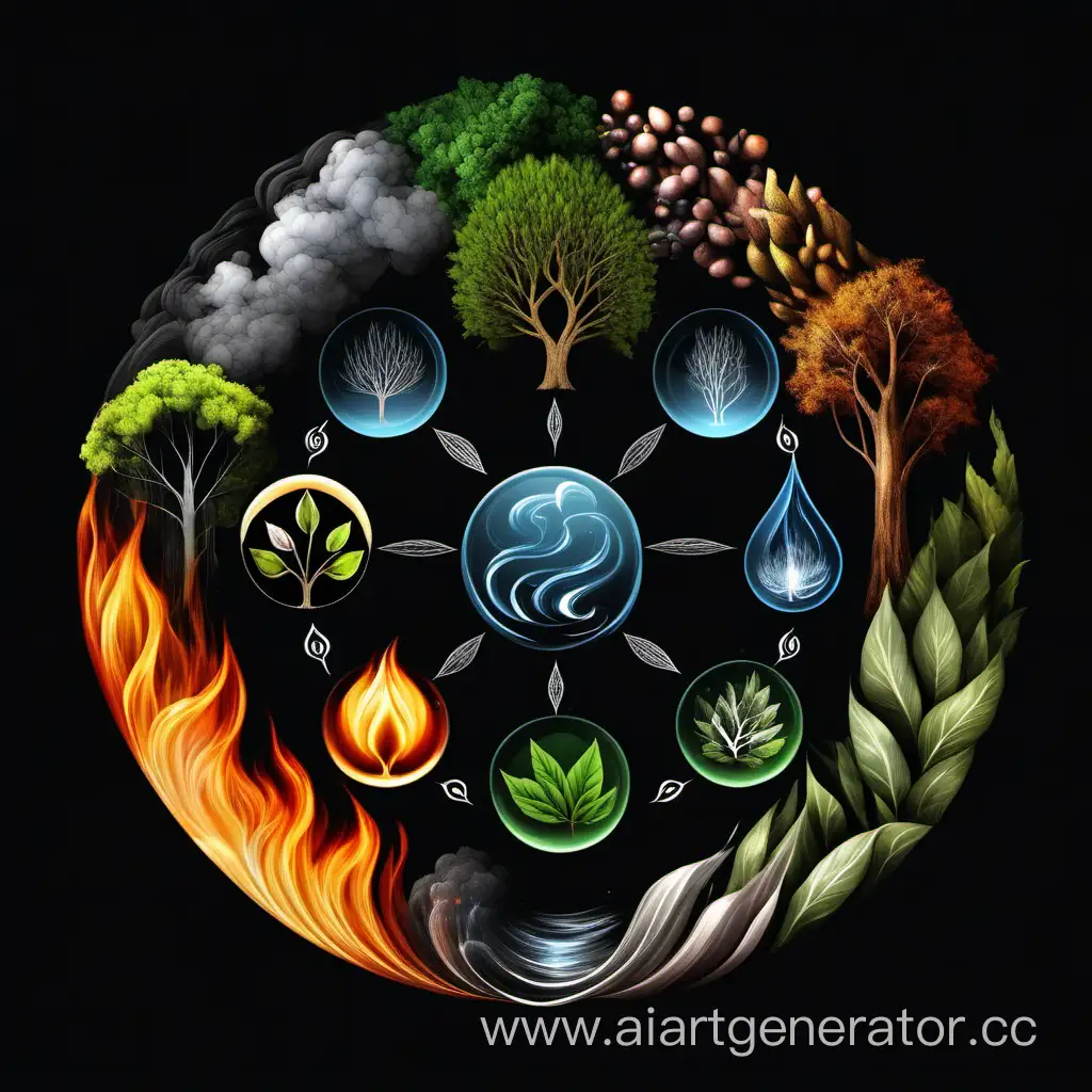 Circular-Composition-of-Four-Elements-on-Black-Background