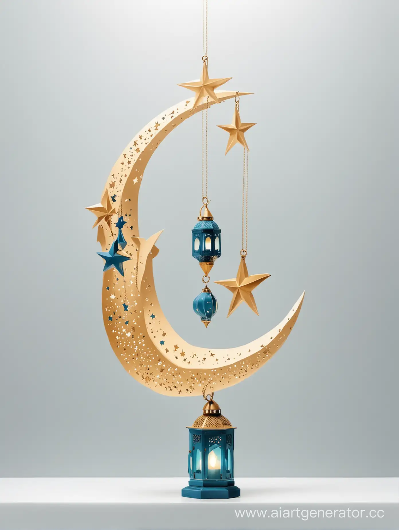 Modern-Islamic-Ramadan-Moon-Star-and-Lantern-on-White-Background