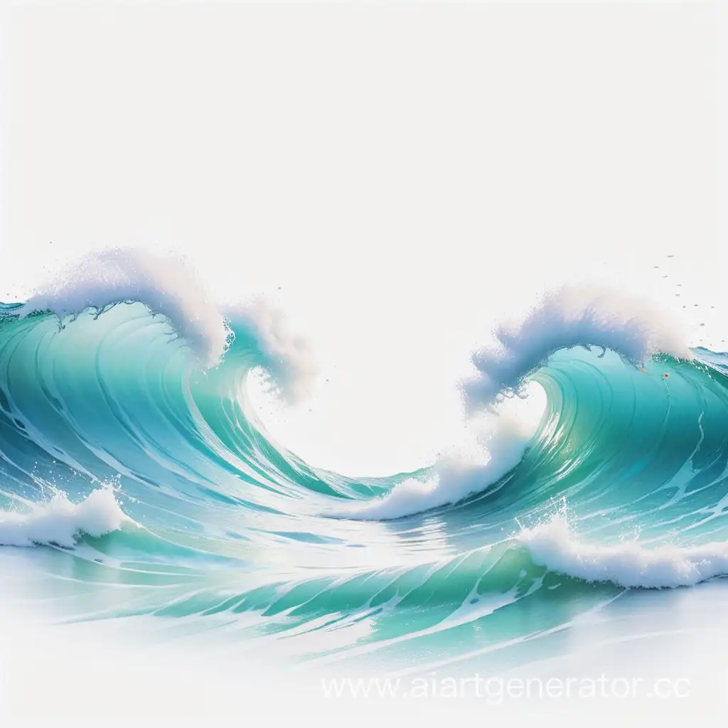 Serene-Seascape-Tranquil-White-Background-with-Gentle-Waves