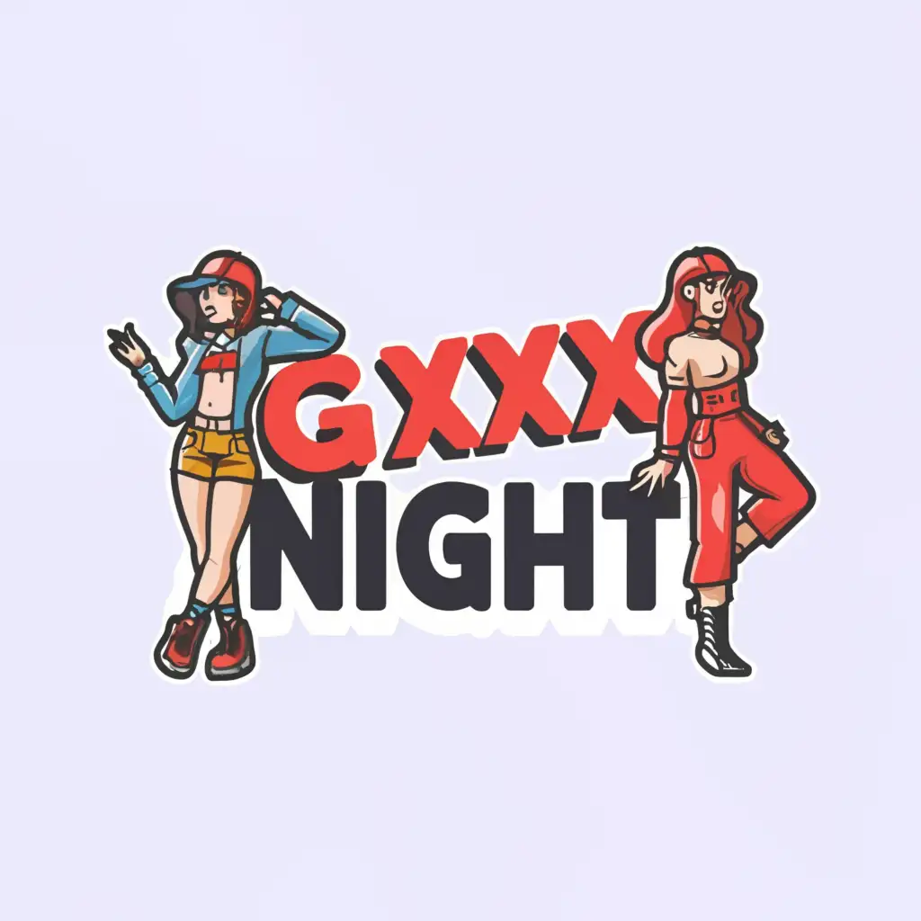 LOGO-Design-For-Gxxxnight-Elegant-Text-with-Silhouette-of-Women-on-a-Clear-Background