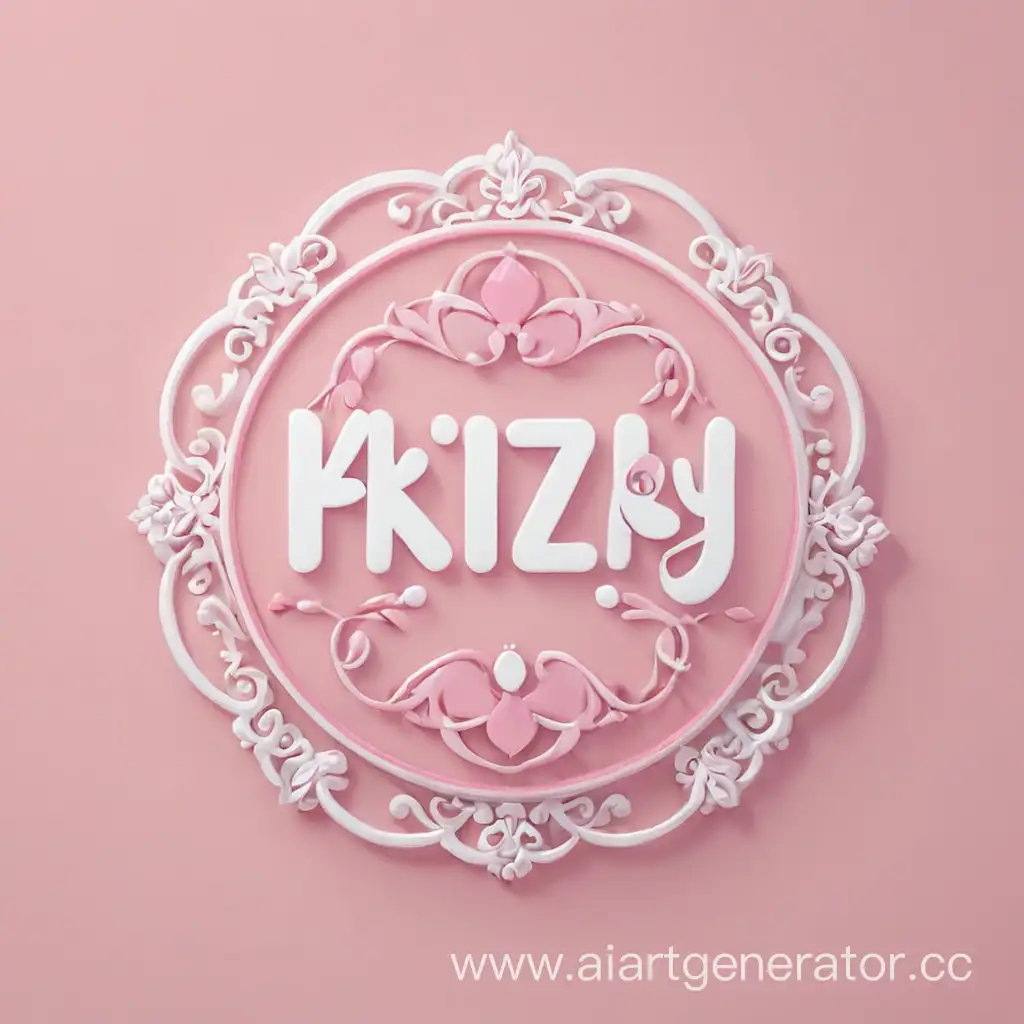 логотип к женской кпоп группе с милым концептом в сочетании белого и розового с названием KIZZY нужно чтобы название было в центре логотипа