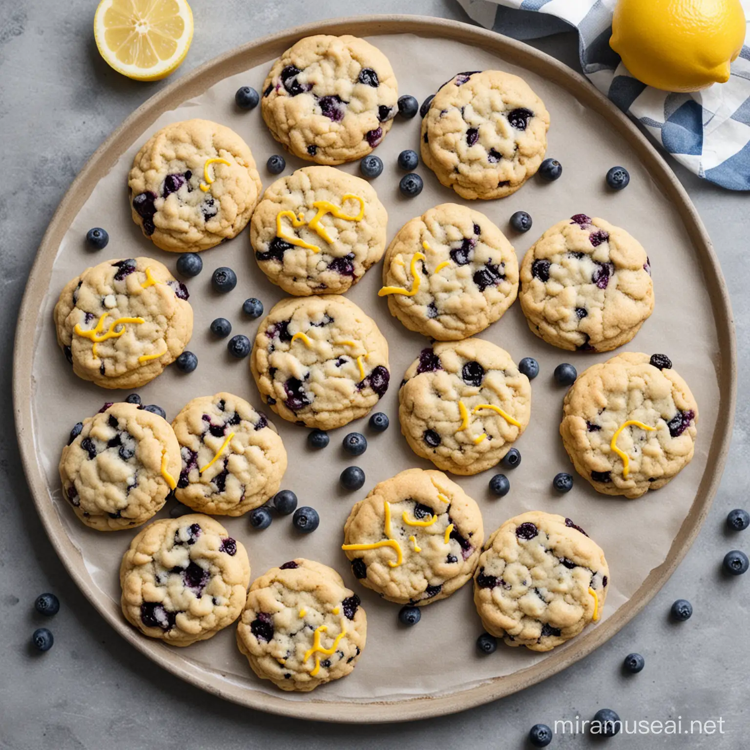 Delicious Lemon and Blueberry Cookies Freshly Baked Treats for a Sweet Delight