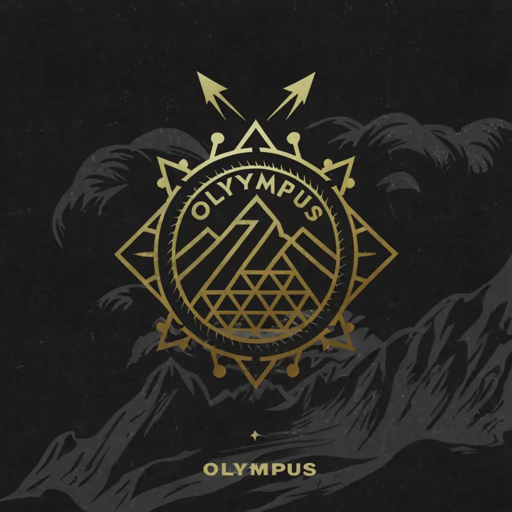 a logo design,with the text "Olympus", main symbol:Mount Olympus, lightning, thunder, complex,complex,clear background