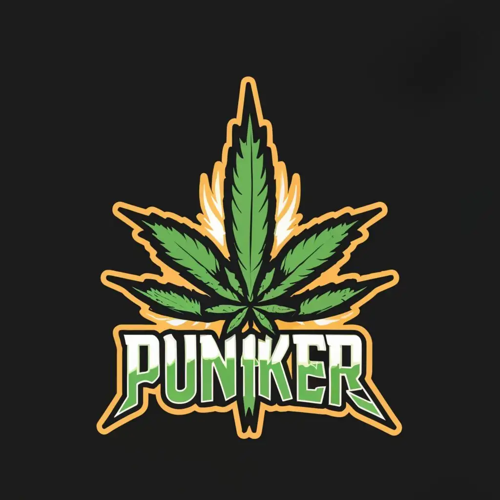 logo, weed, with the text "PUNKER", typography, be used in Internet industry