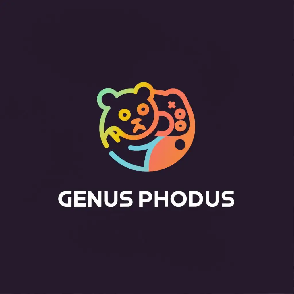 a logo design,with the text "GP

Genus Phodus
", main symbol:Hamster and Gamepad,Minimalistic,be used in Technology industry,clear background